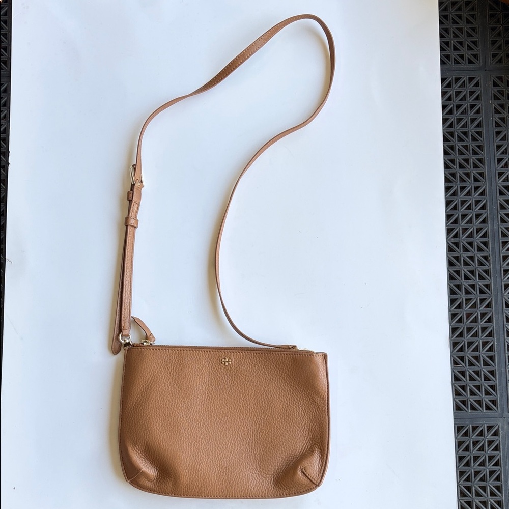 Tory Burch Leather Tassel Crossbody Bag in Tan - Classic Women’s Shoulder Bag